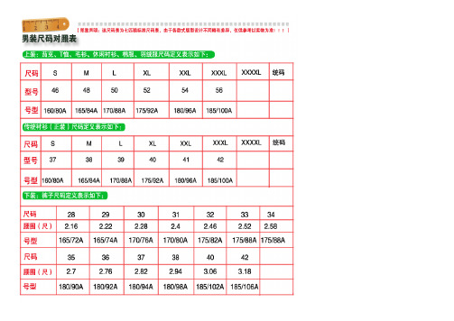 儿童鞋子尺码表对照表 百度文库