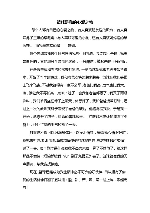 篮球是我的心爱之物 每个人都有自己的心爱之物,有人喜欢朋友送的风铃