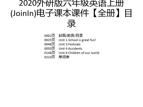 2020外研版六年级英语上册(jinin)电子课本课件【全册】目录 0002页