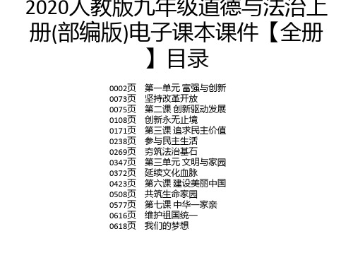 2020人教版九年级道德与法治上 册(部编版)电子课本课件【全册】目录