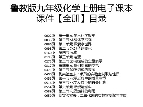 鲁教版九年级化学上册电子课本 课件【全册】目录 0002页 0036页 0096