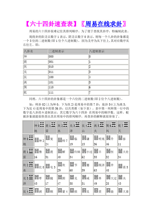 现将卦的阳爻以数字1表示,阴爻以数字0表示,则每一个八卦的卦象都是