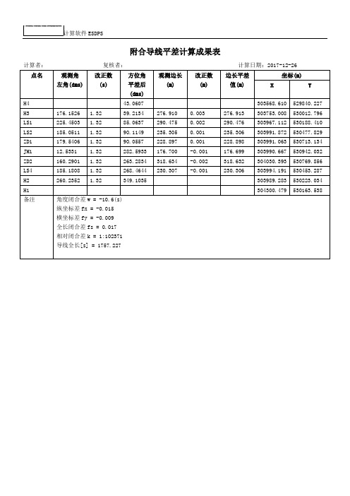 附合導線計算例題步驟 - 百度文庫