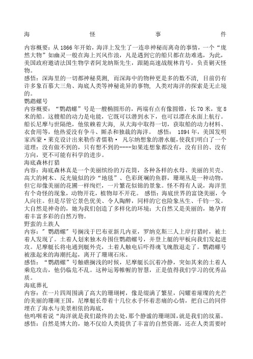 凡是遇到它的船只都在劫难逃,为此,美国政府邀请法国生物学者阿龙纳斯