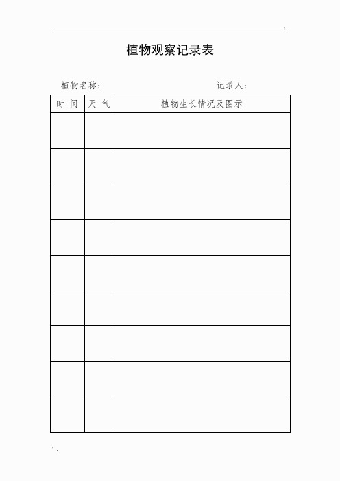 绿萝生长观察记录表 - 百度文库