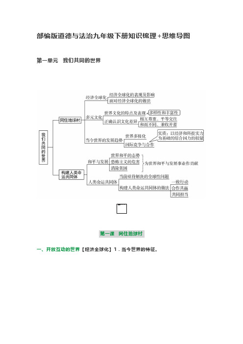第一单元 我们共同的世界 第一课 同住地球村 一,开放互动的世界
