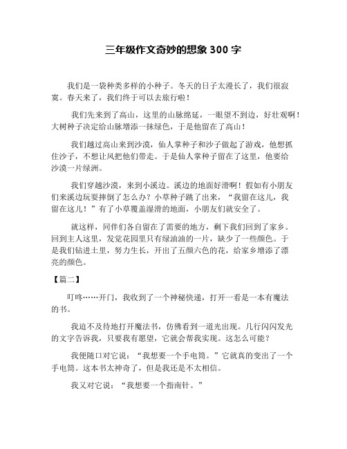 奇妙的想象作文300字左右 - 百度文库