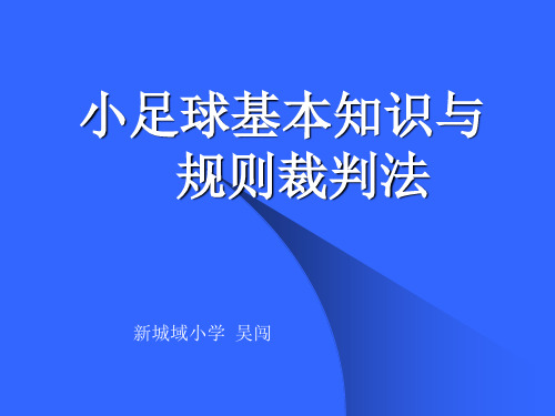 足球裁判法 一,足球的基本知识 (一)足球运动的主要特点 1 场么大