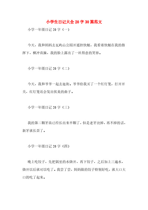 小学一年级日记 20