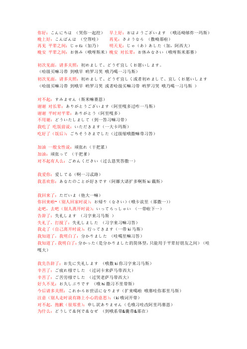 你好:こんにちは(哭你一起挖)早上好:おはよう