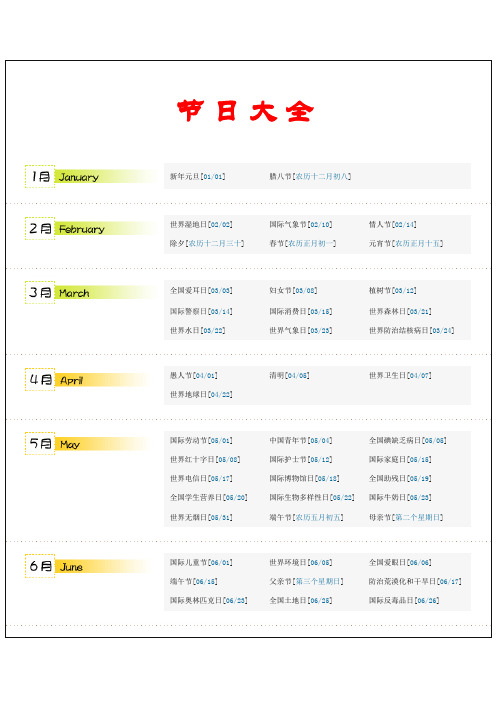 中国各民族节日表