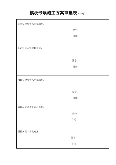 公司安全負責人審批意見: | 簽字:|日期| 公司項目主管審批意見