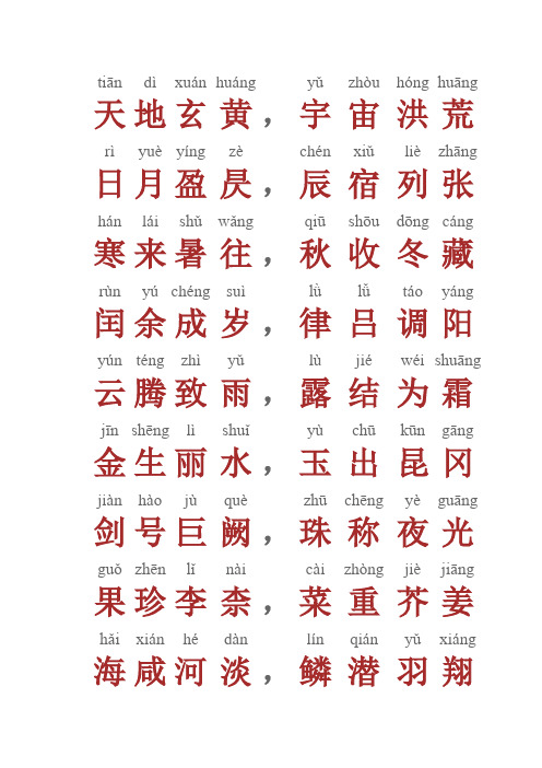 千字文拼音 - 百度文库