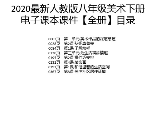 2020最新人教版八年级美术下册 电子课本课件【全册】目录 0002页