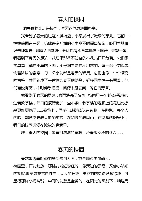 春天的校园作文300字 - 百度文库