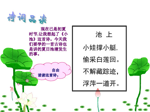 现在已是初夏 时节,让我想起了《小池》这首诗.