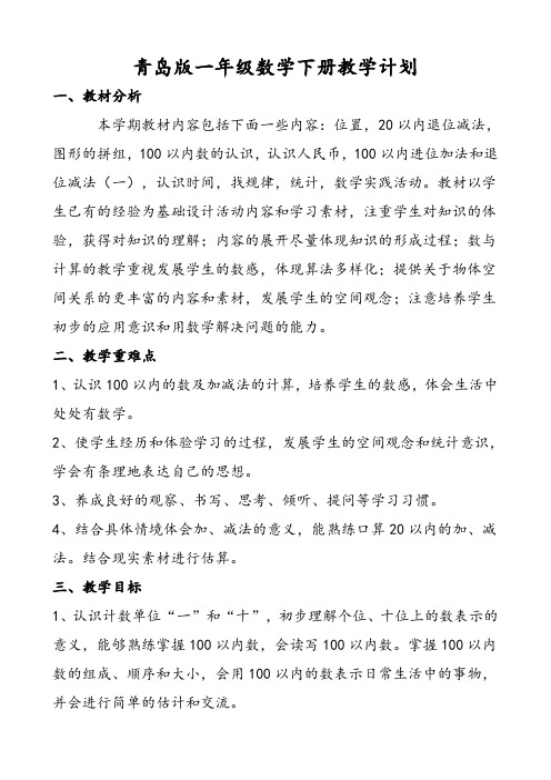 位置,20以內退位減法,圖形的拼組,100以內數的認識,認識人民幣,100