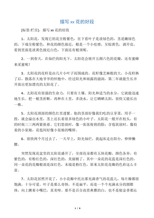 描写向日葵的优美段落 - 百度文库