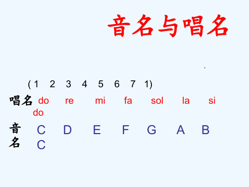 音名与唱名 ( 1 2 3 4 5 6 7 1) 唱名 d