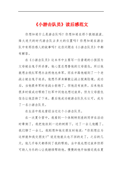 小游击队员读后感 - 百度文库