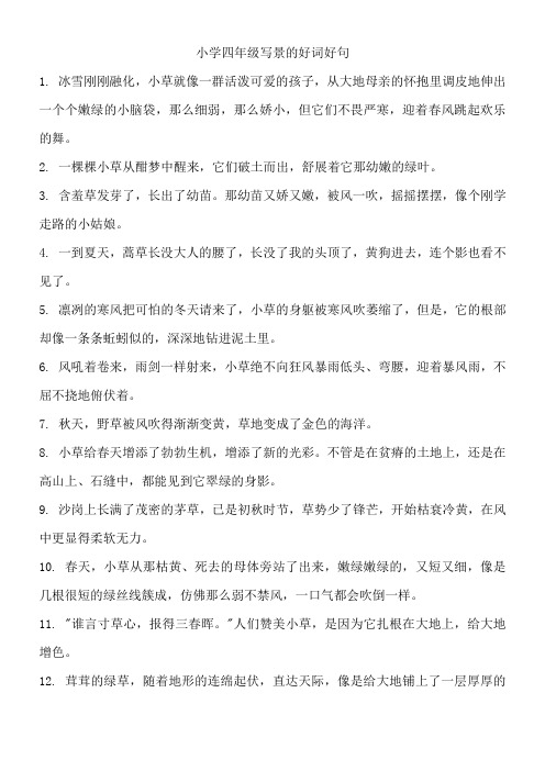 小学四年级写景的好词好句 1.
