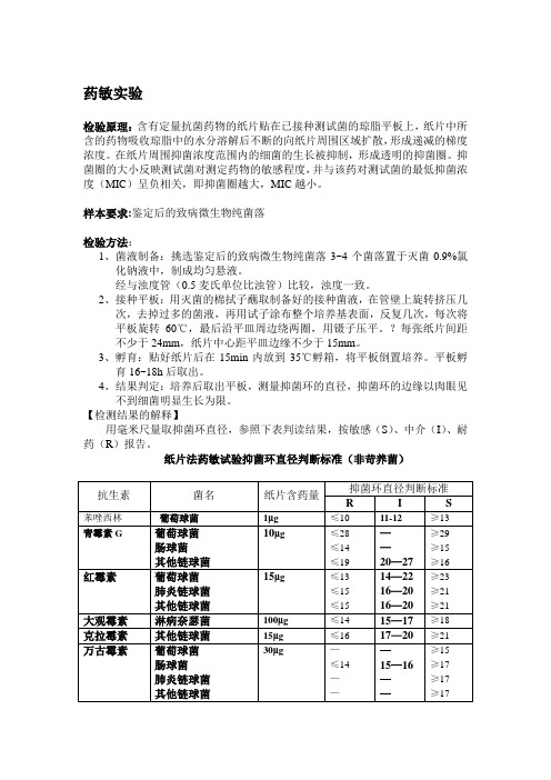药敏试验实验报告 - 百度文库