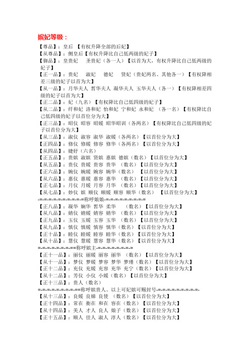 帝公主职位表 - 百度文库