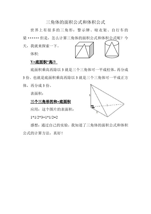 三角体的面积公式和体积公式 世界上有很多的三角形:警示牌,晾衣架