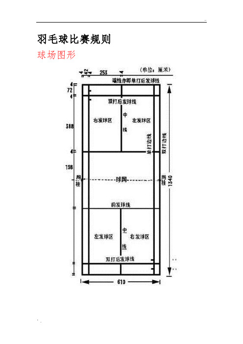羽毛球比赛规则 球场图形 羽毛球单打规则 1.