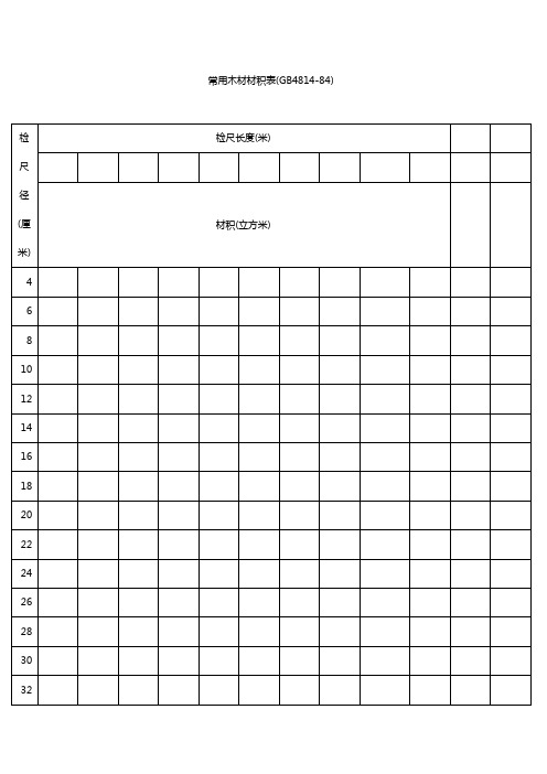 常用木材材积表(gb4814-84)| 检尺径(厘米)|检尺长度(米)