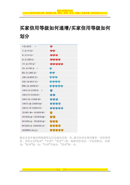 淘宝级别的等级划分 - 百度文库
