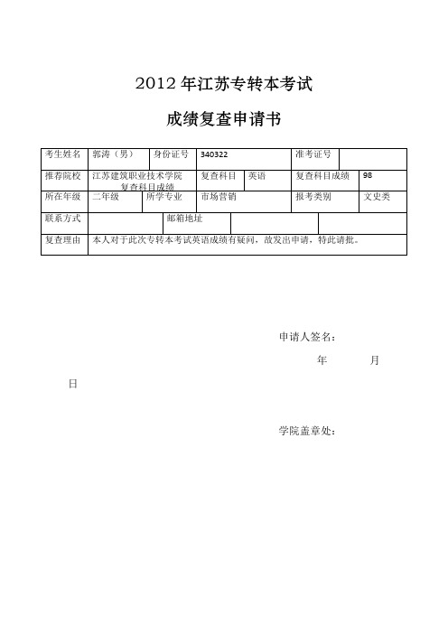 郭涛(男)|身份证号|340322|准考证号|推荐院校|江苏建筑职业技术学院