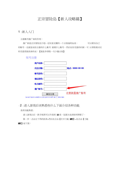 正宗冒险岛【新人攻略】整合版