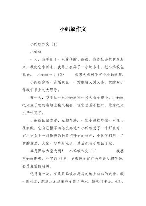 小蚂蚁作文 - 百度文库