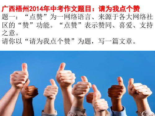 请你以"请为我点个赞"为题,写一篇文章. 2014黑龙