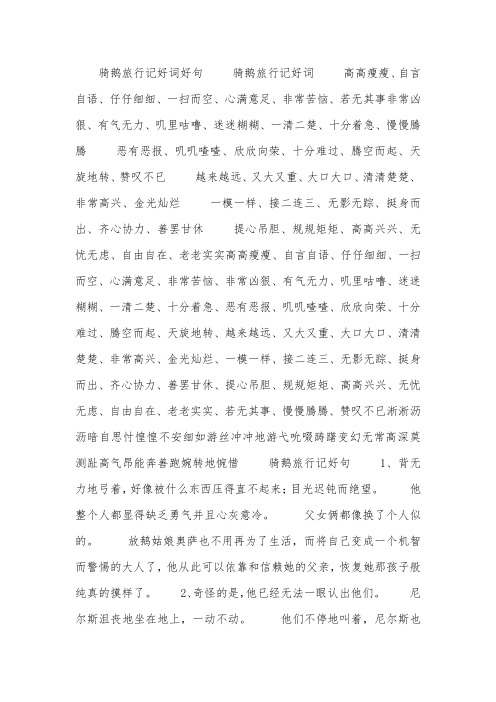 骑鹅旅行记好句摘抄 - 百度文库