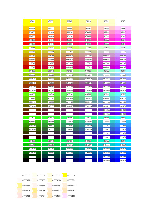 各种颜色代码大全 - 百度文库