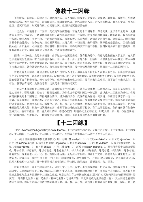 佛教十二因缘 无明缘行.行缘识.识缘名色.名色缘六入.六入缘触.