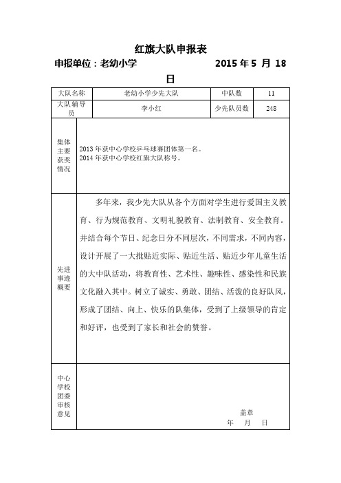 優秀少先隊員申報表 - 百度文庫