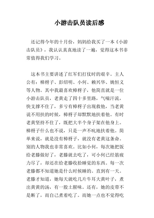 小游击队员读后感 - 百度文库