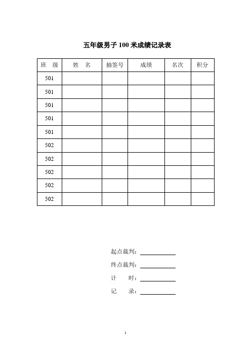 100米跑步标准成绩表 - 百度文库