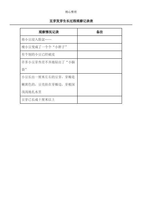 豆芽生長過程表格記錄 - 百度文庫