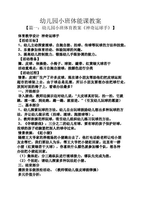 小班体育教案《神奇运球手 体育教学设计神奇运球手【活动目标】