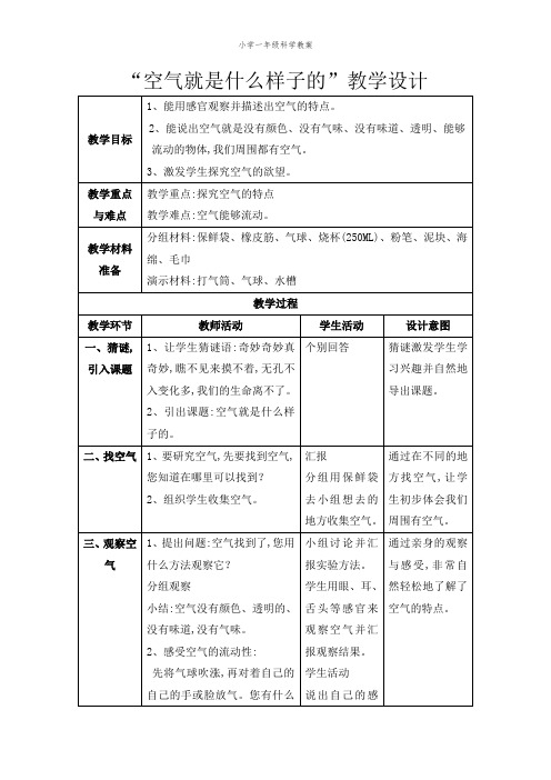 3,激发学生探究空气的欲望.