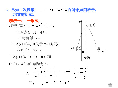 1,已知二次函数 求其解析式.