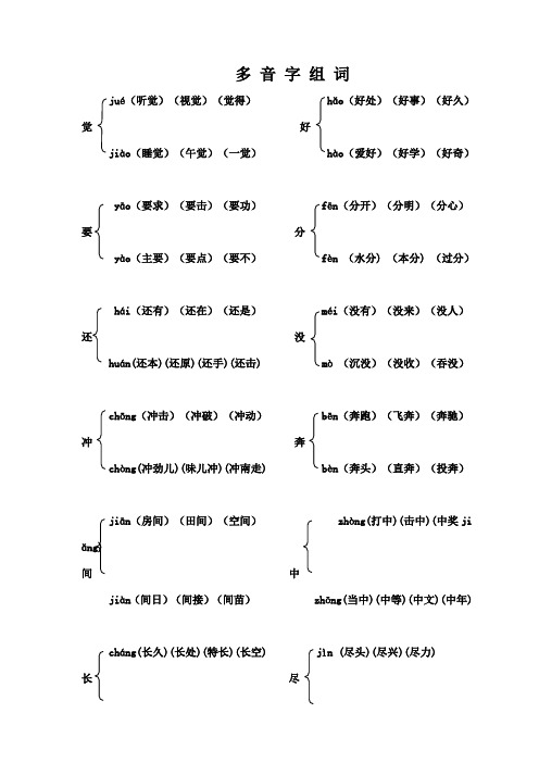 多音字组词 jué(听觉(视觉(觉得)hǎ(好处(好事(好久 觉好 jià