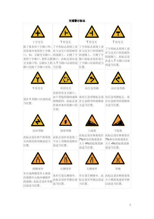 交通警示标志 十字交叉|t形交叉|t形交叉|t形交叉| 除了基本形十字