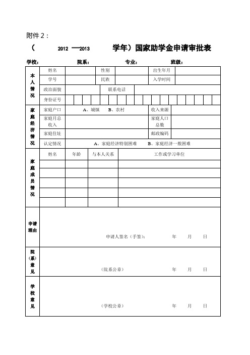 貧困生申請表 - 百度文庫