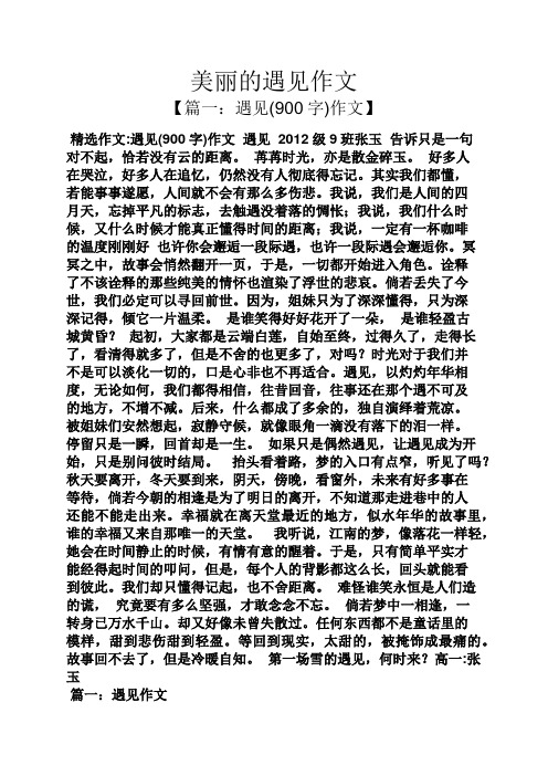 美丽的遇见作文 【篇一:遇见(900字)作文】 精选作文:遇见(900字)作文