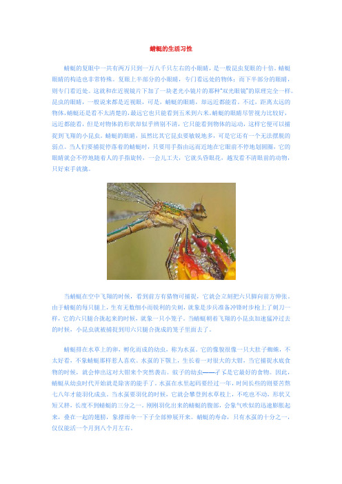 蜻蜓眼睛的构造也非常特殊.